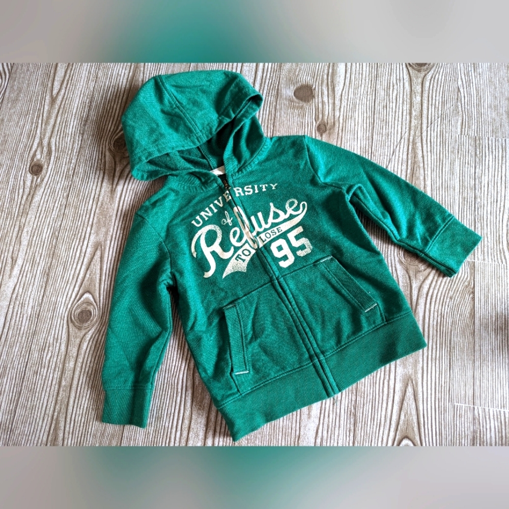 Cherokee Zip Up Hooded Sweatshirt 2T Athletic Theme